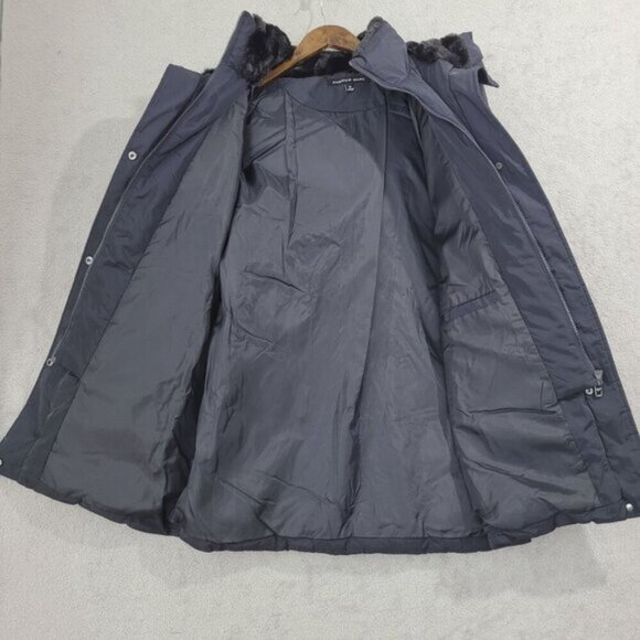 NEW Andrew Marc Womens M Hooded Quilted Puffer Coat With Faux Fur Trim - Picture 3 of 10